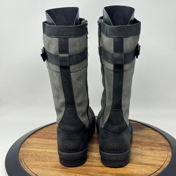 UGG BRYSTL Tall Waterproof Lace Up Grey/Black Snow Boots Women's Size 9 - Picture 4 of 9